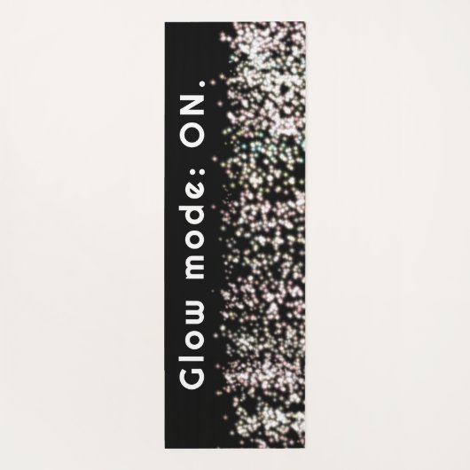 Grappig glitter glow zwart wit blush inspirerend yogamat (Achterkant)