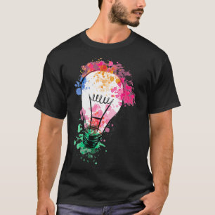 Grappig Goed Idee Kleurrijke Gloeilamp Gift Vrouwe T-shirt