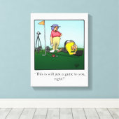 Grappig Golf Art verpakt Canvas Afdruk (Insitu (Houten vloer))