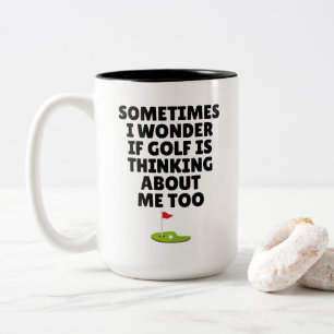 Grappig Golf Citaat Cadeau Denken Aan Golf Humor Tweekleurige Koffiemok