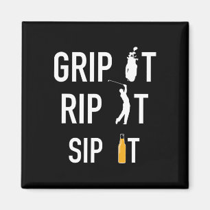 Grappig golf en bier greep het rip het sip it gift magneet