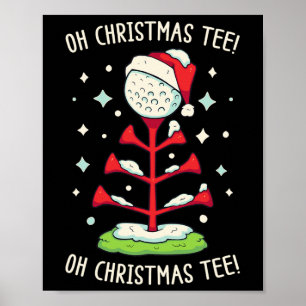 Grappig Golf Kerst Shirt Oh Kerst T-shirt Grappig Poster