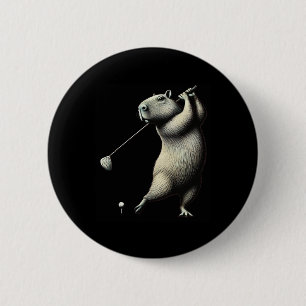 Grappig Golf Lover Crew Matching Dad Mom Capybara Ronde Button 5,7 Cm