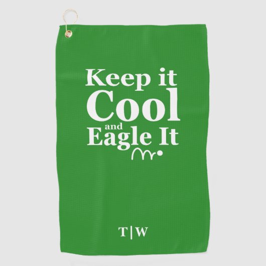 Grappig Golf Quote Houd het koel en adelaar het Golfhanddoek (Voorkant)