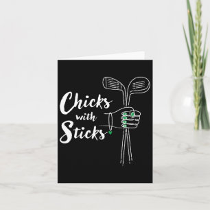 Grappig Golf Shirt voor Vrouwen - Chicks With Stic Kaart