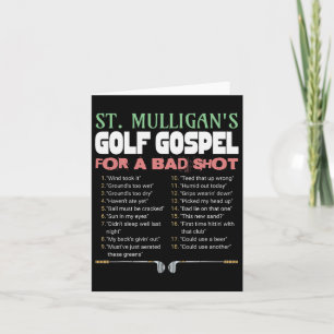 Grappig Golf St.Mulligan's excuses voor een slecht Kaart