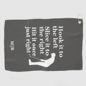 Grappig Golf Theme Quote Hook it, Slice it, Hit it Golfhanddoek (Horizontaal)