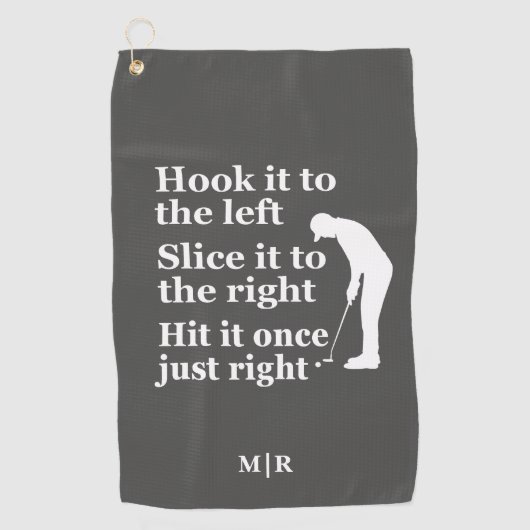 Grappig Golf Theme Quote Hook it, Slice it, Hit it Golfhanddoek (Voorkant)