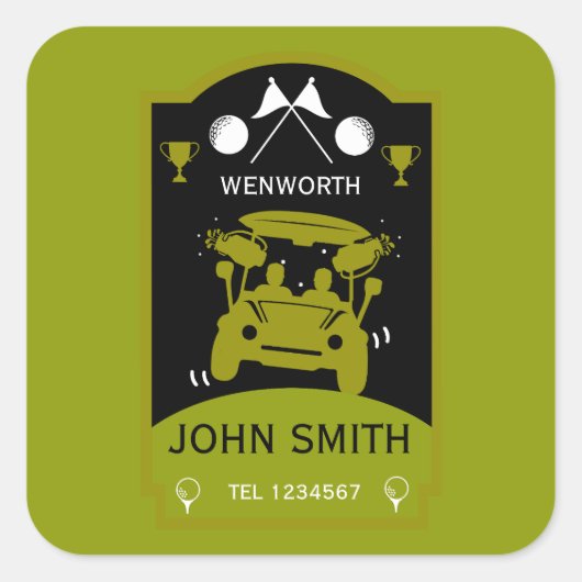 Grappig golfcadeau voor beginners vierkante sticker (Voorkant)