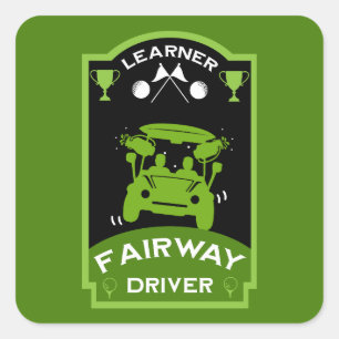 Grappig golfcadeau voor beginners vierkante sticker