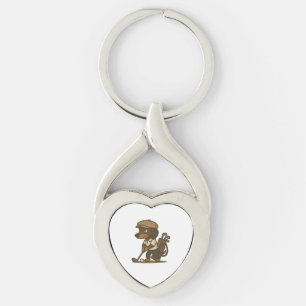Grappig golfer cadeau � Dachshund op de Tee Sleutelhanger