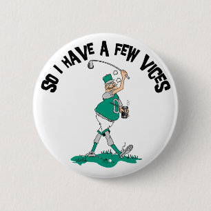 Grappig Golfer met prijzen Ronde Button 5,7 Cm