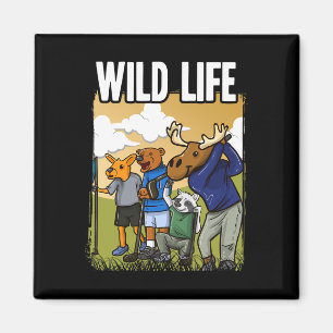 Grappig Golfshirt Met Hert Wasbeer Eland Beer Golf Magneet