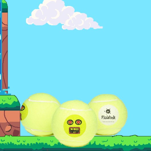 Grappig goofy gezicht tennisballen