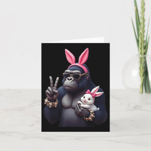 Grappig Gorilla Bunny Cool Easter, Schattige &amp; Kaart