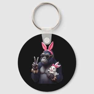 Grappig Gorilla Bunny Cool Easter, Schattige &amp; Sleutelhanger