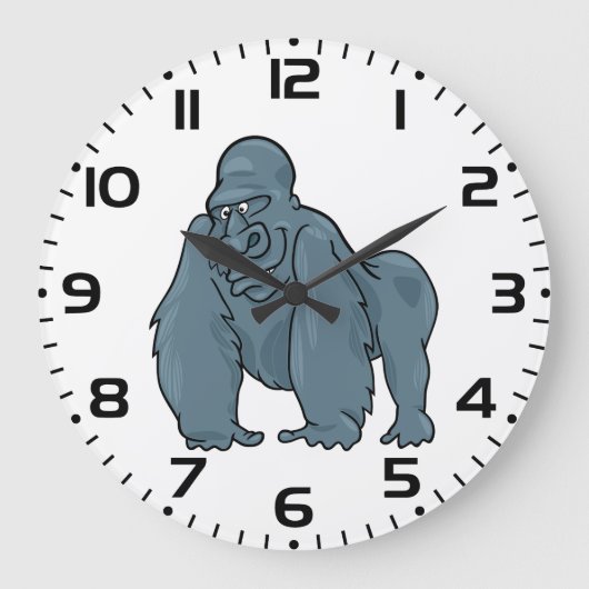 Grappig Gorilla Cool Blue Ape Animal Design Grote Klok (Voorkant)