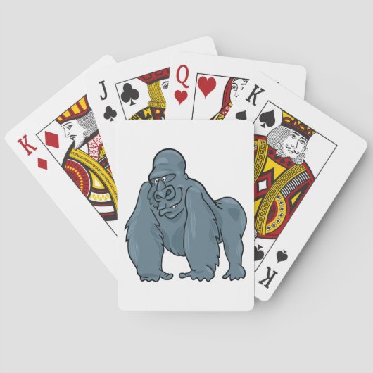 Grappig Gorilla Cool Blue Ape Animal Design Pokerkaarten (Achterkant)