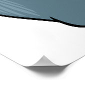 Grappig Gorilla Cool Blue Ape Animal Design Poster (Hoek)