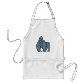 Grappig Gorilla Cool Blue Ape Animal Design Standaard Schort (Voorkant)