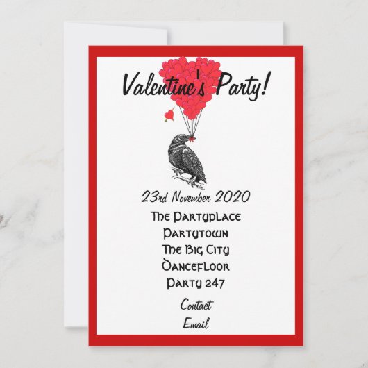 Grappig gothic kraai valentijnen feest kaart (Voorkant)