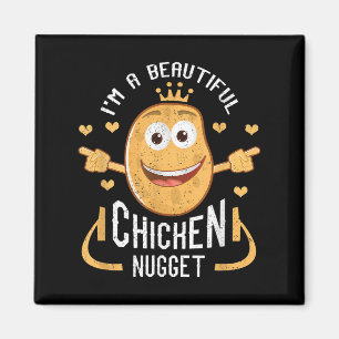 Grappig grafisch citaat - in een prachtige kip nug magneet