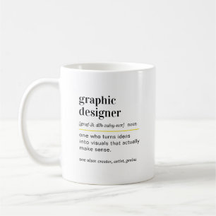 Grappig grafisch ontwerper definitie cadeau koffiemok