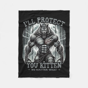 Grappig grafisch T-shirt zal u beschermen Kitten A Fleece Deken