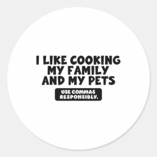 Grappig grammatica T-shirt Byck naar school Engels Ronde Sticker