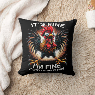 Grappig Graphic Het is prima Ik ben prima Raar Gek Kussen