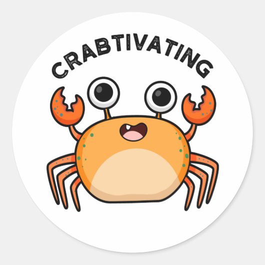 Grappig grappig krab Pun Ronde Sticker (Voorkant)
