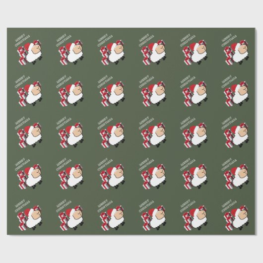 Grappig grappig schattig kerstschaap Wrappen Pape Cadeaupapier (Vlak)