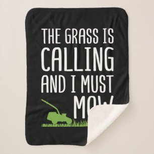 Grappig Grasmaien - Het Gras Roept  Sherpa Deken
