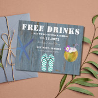 Grappig gratis Drink Beach Wedding Save the Dates