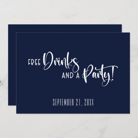 Grappig gratis Drink party Wedding Save the Date (Voorkant / Achterkant)