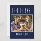 Grappig gratis Drinken Foto Wedding Save the Date (Voorkant)
