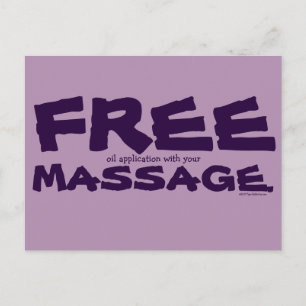 Grappig gratis olie met massage marketing briefkaart