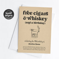 Grappig Gratis Sigaren & Whiskey Mannen Verjaardag