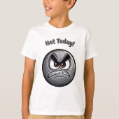 Grappig Grey Angry Emoji Kinder T-shirt (Voorkant)