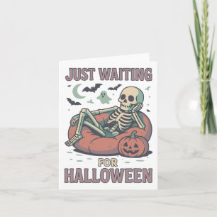 Grappig Griezelige Skelet Summerween Wachtend Op H Kaart