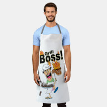 Grappig "Grill Boss" BBQ Schort
