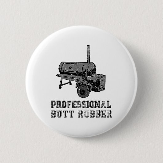Grappig Grillen, BBQ, Roker, Professionele Butt Ru Ronde Button 5,7 Cm (Voorkant)