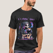 Grappig Grim Reaper Schedel Skelet Het is Chillin  T-shirt (Voorkant)