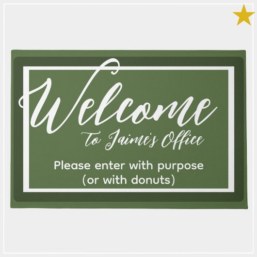 Grappig Groen Aangepaste Naam Kantoor Werkplaats D Deurmat