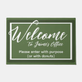 Grappig Groen Aangepaste Naam Kantoor Werkplaats D Deurmat (Voorkant)