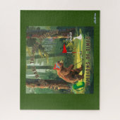 Grappig groen beer golf legpuzzel (Verticaal)