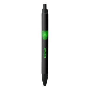 Grappig groen gloeiend radioactiviteitssymbool zwarte inkt pen
