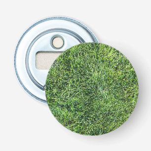 Grappig groen gras, echt fototextuurpatroon leuk button flesopener