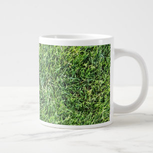 Grappig groen gras, echt fototextuurpatroon leuk extra grote beker
