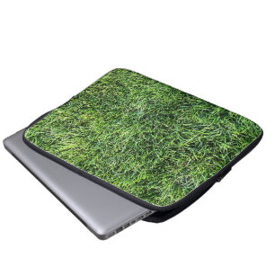 Grappig groen gras, echt fototextuurpatroon leuk laptop sleeve